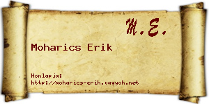 Moharics Erik névjegykártya